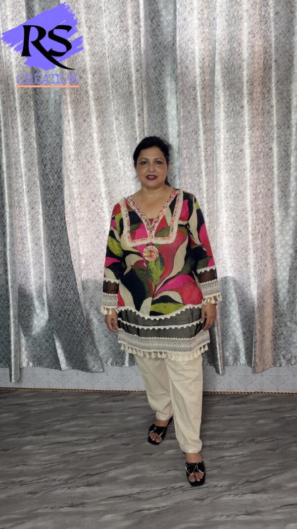 Floral Tassel Kurta Set in Multi-Hues