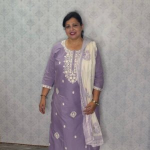 Lavender Embroidered Kurta Set
